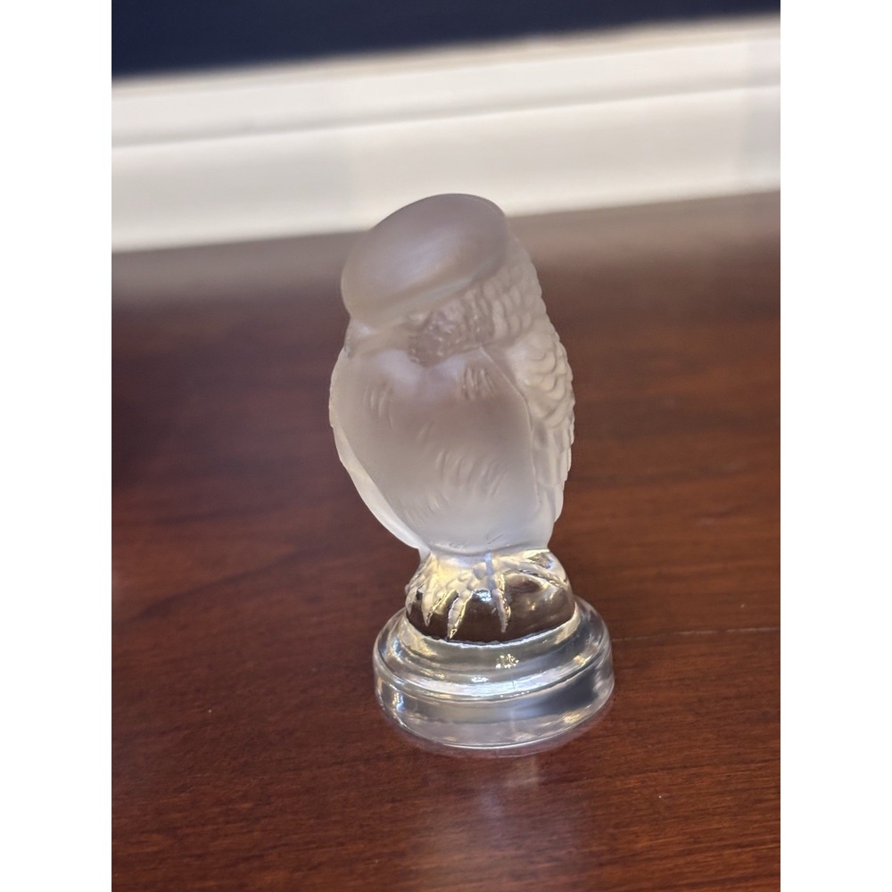 Lalique France Frosted Crystal Rapace Falcon Bird of Prey Figurine Signed 2in